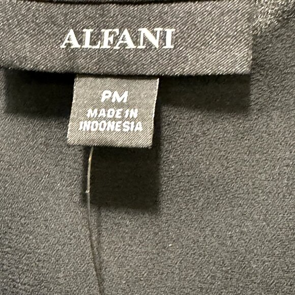 Alfani Deep Black Wrap Front Dress Size: PM - Picture 4 of 5